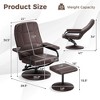 Costway Reclining Chair with Ottoman Lounge Accent Armchair Padded Seat Footrest for Bedroom - 3 of 4