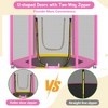 NAYSAYE Trampoline with Safety Net Slide and Ladder for Outdoor Fun for Kids Backyard, Pink, 84.00"*79.00"*71.30" - 3 of 4