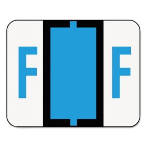 Smead A-Z Color-Coded Bar-Style End Tab Labels Letter F Blue 500/Roll 67076 - 1 of 4