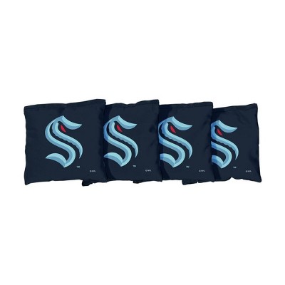 NHL Seattle Kraken Corn-Filled Cornhole Bags Navy Blue - 4pk