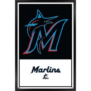 Trends International MLB Miami Marlins - Logo 22 Framed Wall Poster Prints - 1 of 4