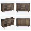 GarveeHome 47" Sideboard Buffet Cabinet with 2 Fluted Glass Doors & 3 Drawers, Modern Farmhouse Accent Coffee Bar with Adjustable Shelves - 3 of 4
