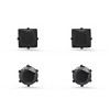 Steeltime Men's 2pc set black ip stainless steel and princess & round cut simulated black diamonds stud earrings - 2 of 4