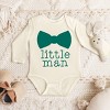The Juniper Shop Little Man Bow Tie Long Sleeve Bodysuit - NB - Natural - 2 of 4