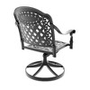 Lyngins 2-Piece Cast Aluminum Outdoor Swivel Chair with All-Weather Cushions, Exquisite Carved Patterns, Patio Accent Chair for Dining/Relaxation - 4 of 4