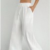 Womens Pants Casual Drawstring Straight Leg Pants with Pockets White M - 2 of 2