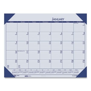 EcoTones Recycled Monthly Desk Pad Calendar, 18.5 x 13, Ocean Blue Sheets/Corners, Black Binding, 12-Month (Jan to Dec): 2026 - 1 of 4