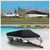 Unique Bargains 210D Trailerable Boat Cover Waterproof Fishing Ski Bass Speedboat V-shape Black - 2 of 4