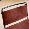 FONTOI 2PCS Leather Leisure Chairs, Medieval Armless Chair, Retro Accent Chairs for Living Room, Brown, 21.65"*28.34"*25.59" - 2 of 4