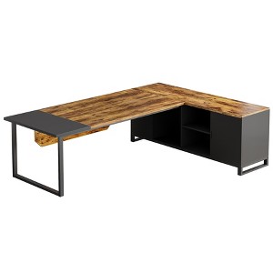Tribesigns L-Shaped 70.8" Executive Computer Desk 55" File Cabinet - 1 of 4
