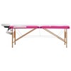 vidaXL Foldable Massage Table 3 Zones Wood White and Pink - 2 of 4