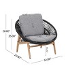PE Rattan Boho Outdoor Lounge Chair with Deep Seating Cushion, 32" UV Resistant Patio Chair-3irtyhousy - 4 of 4