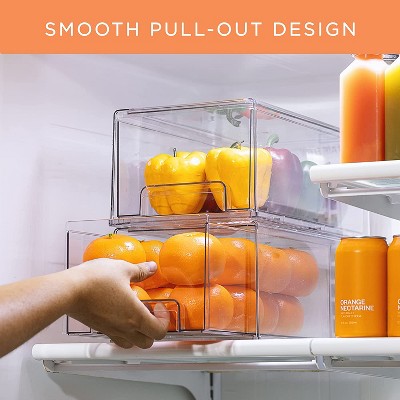 Sorbus 4 Pack Large Clear Stackable Pull Out Organizer Bins - Organization and Storage Containers for Kitchen, Pantry, Bathroom and More — фото 4