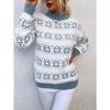 Coolmee Women's Ugly Christmas Sweater Xmas Snowflake Turtleneck Long Sleeve Knitted Pullover Holiday Party Knitwear - 4 of 4