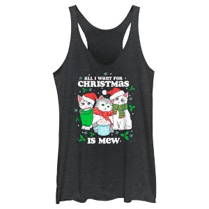 Women's Lost Gods All I Want for Christmas Is Mew Racerback Tank Top - 1 of 4