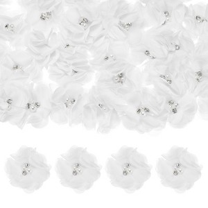 Unique Bargains Mesh Fabric Rhinestone Pearl Chiffon Flowers 2.17 x 2.17 Inch - 1 of 4