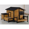 ORRD Large Wooden Dog House with Storage Box & Feeding Station - Outdoor Weatherproof Pet Kennel with Asphalt Roof - 2 of 4