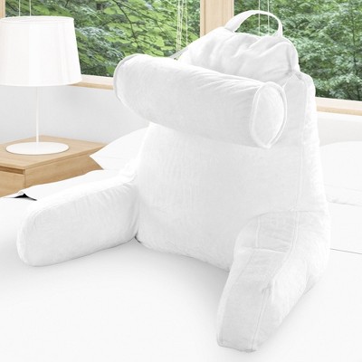 Cheer Collection Extra Large Memory Foam TV and Reading Backrest Pillow with Detachable Bolster