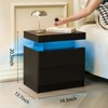 TiramisuBest LED Nightstands 2 Drawer Dresser Acrylic Board Bedside Table RGB Remote Control Bedroom Living Room End Furniture - 4 of 4