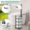 Metal Wire Toilet Paper Holder with 3 Spare Rolls, Free - Standing Storage Shelf for Bathroom - 2 of 4