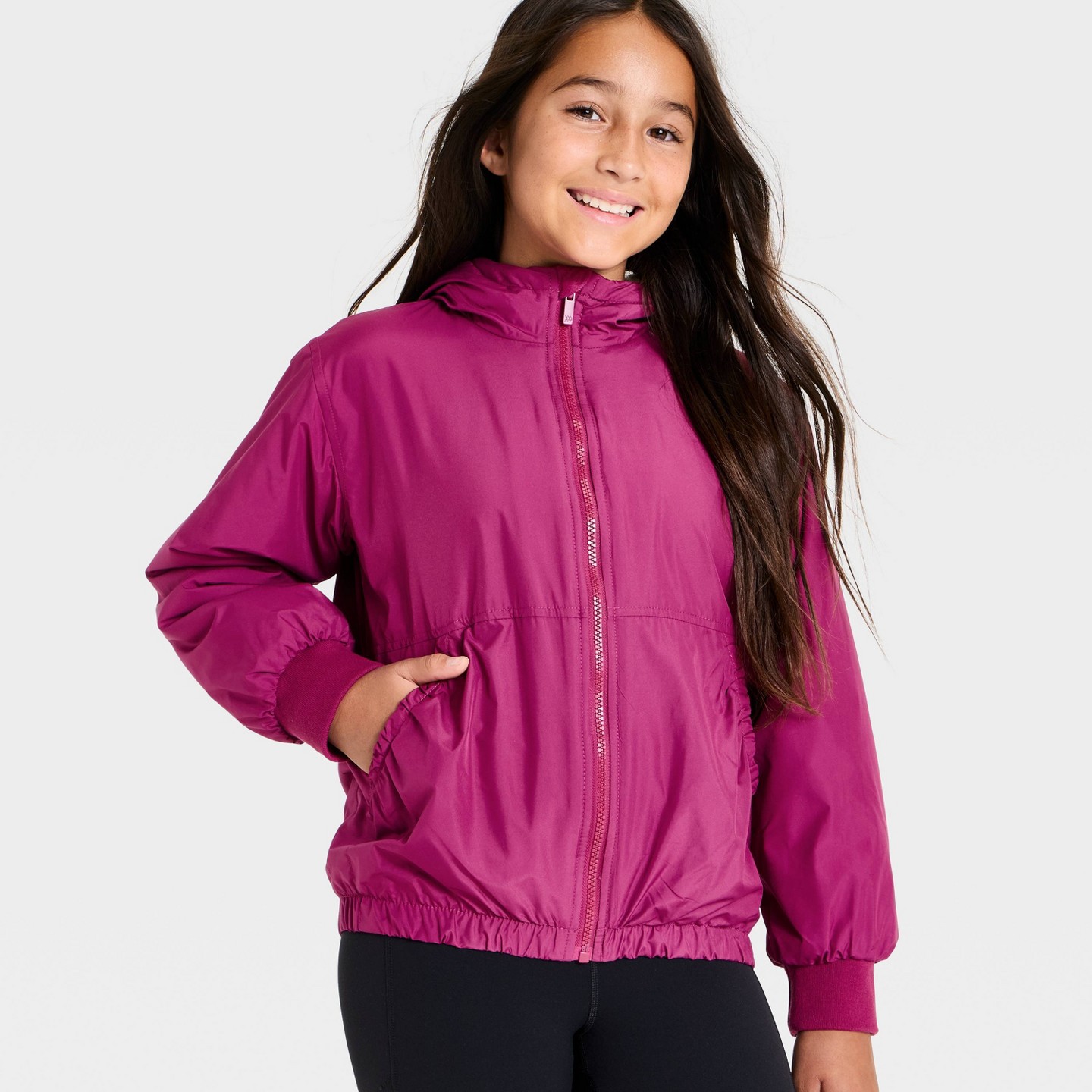 Куртка All In Motion Softshell Fleece Lined Jacket для девочек, цвет: Фиолетовый — фото 3