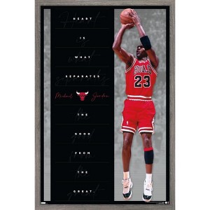 Trends International Michael Jordan - Heart Framed Wall Poster Prints - 1 of 4