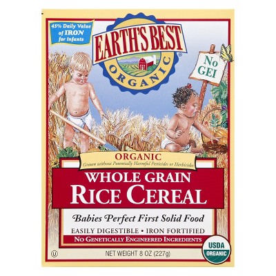 Earth's Best Organic Whole Grain Rice Baby Cereal - 8oz