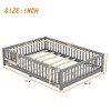 CAVINAS Twin/Full/Queen Size Bed Floor Bed with Safety Guardrails and Door,Montessori Floor Bed Frame for Kids,Toddlers,Wood Slats Support - 3 of 4