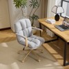 Karl Home Upholstered Armchair Ergonomic Home Office Chair with Adjustable Height Swivel Rolling Wheels Vanity Chair for Living Room In Gray - 2 of 4