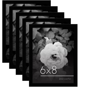 Americanflat 6" x 8" Picture Frame with Polished Plexiglass - Set of 5 - Galleria Collection - Gallery Wall Frame Set for Tabletop - Black - 1 of 4
