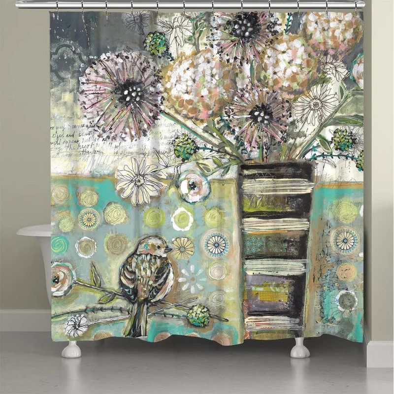 Laural Home Bird and Bouquet Shower Curtain, 1 of 2
