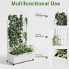 Lirago Metal Planter Box privacy screen Garden Bed with Trellis and Wheels-White- 6 ft.Hx3 ft.W - 3 of 4
