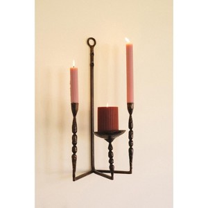 Wall Candle Holder – Forged-Iron Taper and Pillar Set of 2 by Kalalou - 1 of 4