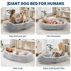 Human Dog Bed for Adult, 64.9" x 41.3" Large Giant Shared Bed for People Pets,Washable Faux Fur Removable,Bean Bag with Handle Side Pocket - 2 of 4