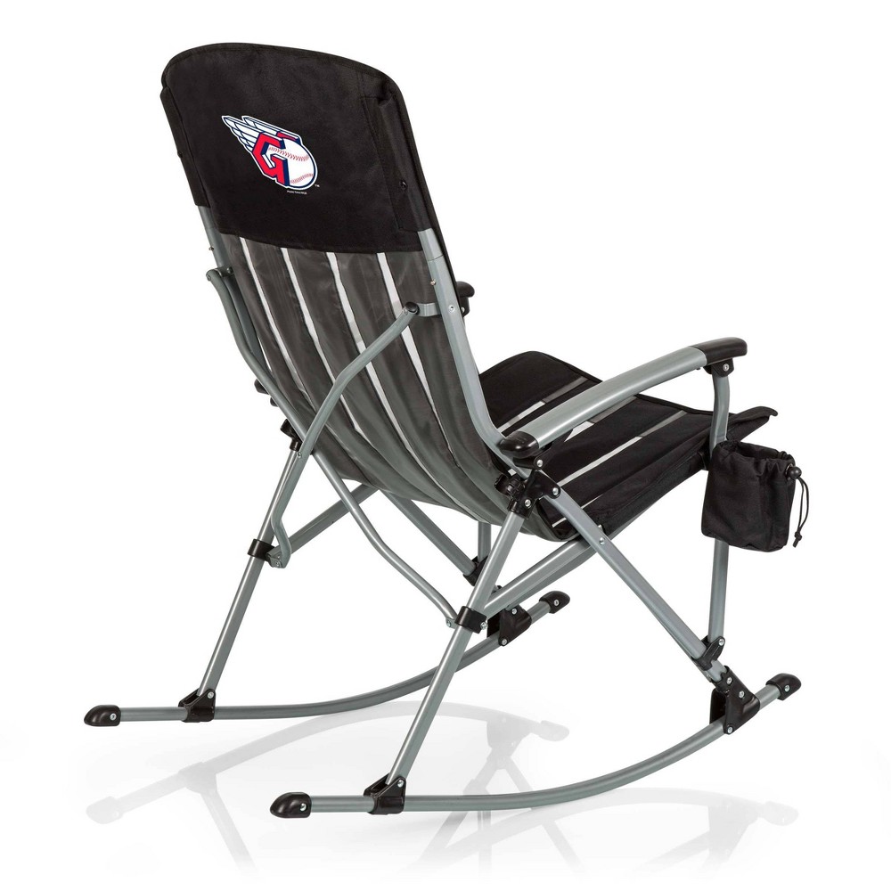 Photos - Garden Furniture MLB Cleveland Guardians Outdoor Rocking Camp Chair - Black 
