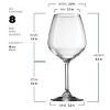 Bormioli Rocco 18oz Red Wineglasses, Crystal Clear Star Glass, Laser Cut Rim, Elegant Party Drinking Glassware, Restaurant Quality, Set of 8 - 4 of 4