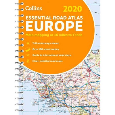 2020 Collins Essential Road Atlas Europe - by  Collins Maps (Spiral Bound)