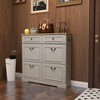 Okak Shoe Cabinet, Shoe Organizer with 4 Panel Flip Drawers and 2 Simple Drawers, Freestanding Shoe Rack for Entryway, Living Room, Hallway, White - 2 of 4