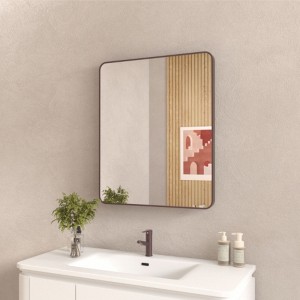 30x36 In. Aluminum Framed Rounded Rectangle Bathroom Wall Mirror,  Anti-Rust, Tempered Glass mirrors, Hangs Horizontally or Vertically - 1 of 4