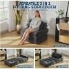 Gray Folding Sofa Bed 2-Pack - Convertible sleeper chairs with pillow, back support & washable cover for living room & bedroom. - 3 of 4