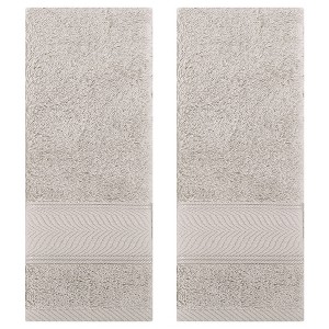 REGALWOVEN Bathroom Decorative Cotton Soft Absorbent Sold Striped Hand Towel 14" x 30" 2 Pcs - 1 of 4