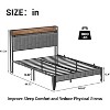 Queen Bed Frame with Headboard, Charging Station, LED Lights, Underbed Storage, Metal Slat Support – No Box Spring Needed for Apartments & Dorms - 2 of 4