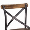 Sapphtopaz 1PC Retro Bar Stools with Metal Frame Wooden Seat Counter Height Bar Stools with Footrest&Backrest Dining Chairs for Kitchen Island - 2 of 4