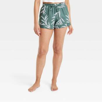 Women's Plaid Flannel Pajama Shorts - Stars Above™ Cream/Gray M