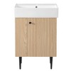 Okak 21.6" Bathroom Vanity with Single Ceramic Sink, Freestanding/Floating Bathroom Cabinet Storage with 2 Spacious Open Shelf for Bathroom - 2 of 4