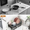 Dish Drainer, Extendable Dish Rack - Carbon Steel with Cutlery Holder & 360¡ã Rotating Spout (42-50x30.6x15.7cm) for Kitchen - 4 of 4