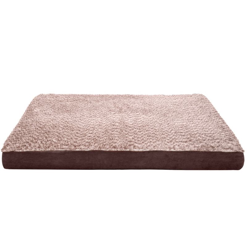 FurHaven Two-Tone Faux Fur & Suede Deluxe Orthopedic Mattress Dog Bed, 2 of 5