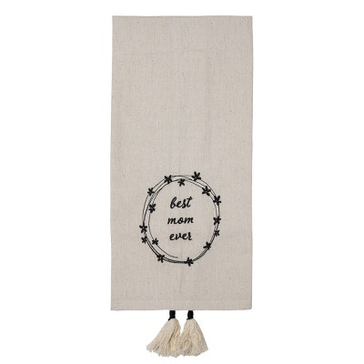 Set Of 4 Embroidered Cross Brown Cotton Tea Towels - Foreside Home & Garden  : Target