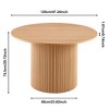 Sapphtopaz Round Dining Table Kitchen Table Farmhouse Wood Strip Base Wood Veneer Tabletop for Kitchen, Small Spaces - 3 of 4