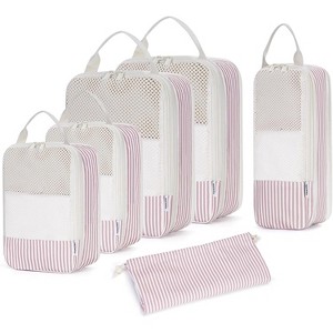 Narwey 6 Set Striped Compression Packing Cubes for Travel Kids Women - 1 of 3